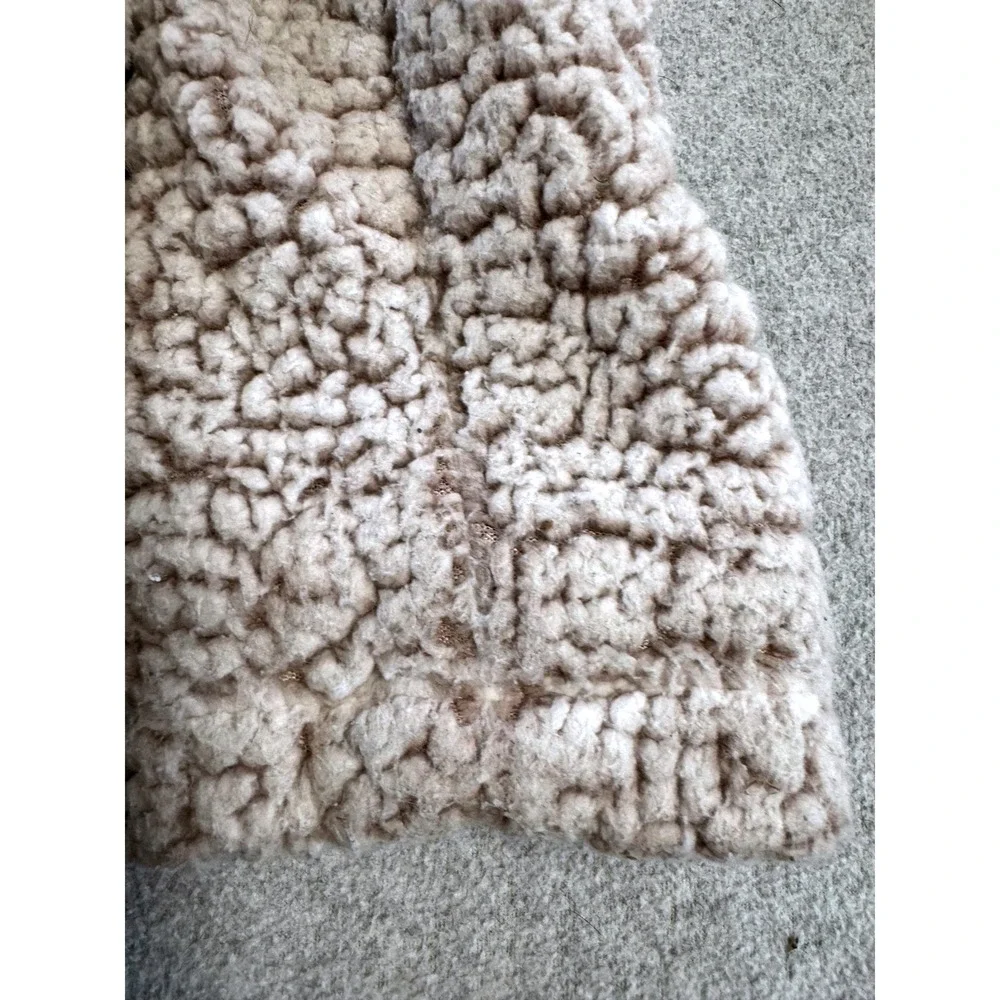 Thread & Supply Sherpa Pullover Womens XS Beige Quarter Zip‎ Teddy Fleece